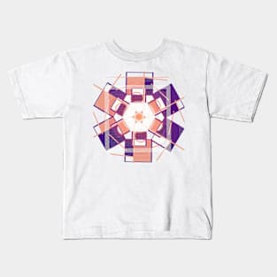 Geometric purple abstract modern psychedelic Kids T-Shirt